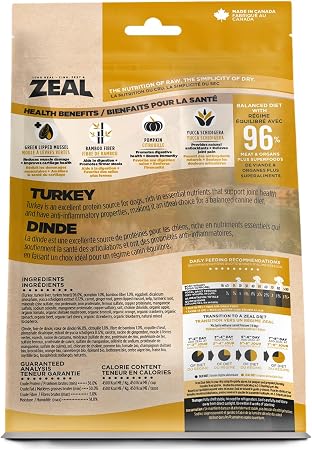 Zeal Gently Air-Dried Turkey Recipe for Dogs - 2.2lbs/1kg