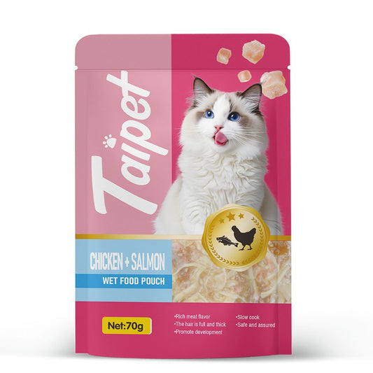 Taipet Cat Wet Food Pouch Chicken & Salmon in Broth-70g
