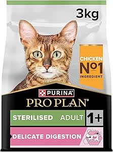 PRO PLAN STERILISED ADULT DELICATE DIGESTION DRY CAT FOOD WITH CHICKEN, 3 KG