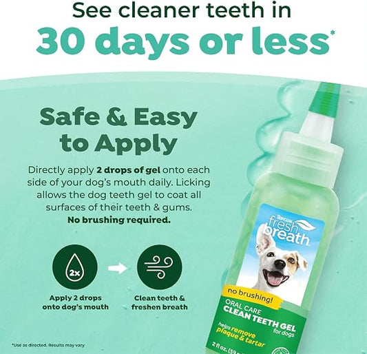 Fresh Breath Clean Teeth Dental & Oral Care Gel for Dogs, 2oz