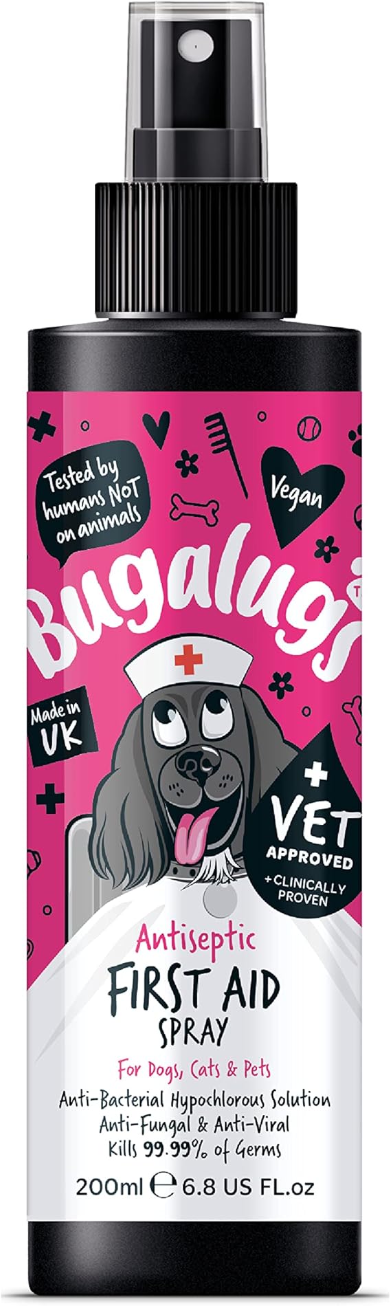 Bugalugs Antiseptic First Aid Spray 200ml (6.8 Fl Oz)