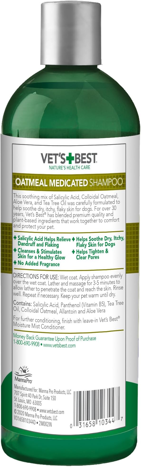 Vet’s Best Oatmeal Medicated Dog Shampoo (16-oz)