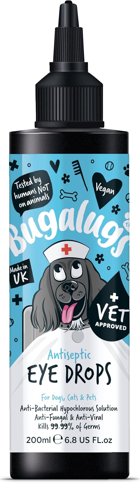 Bugalugs Antiseptic Eye Drops 200ml (6.8 Fl Oz)