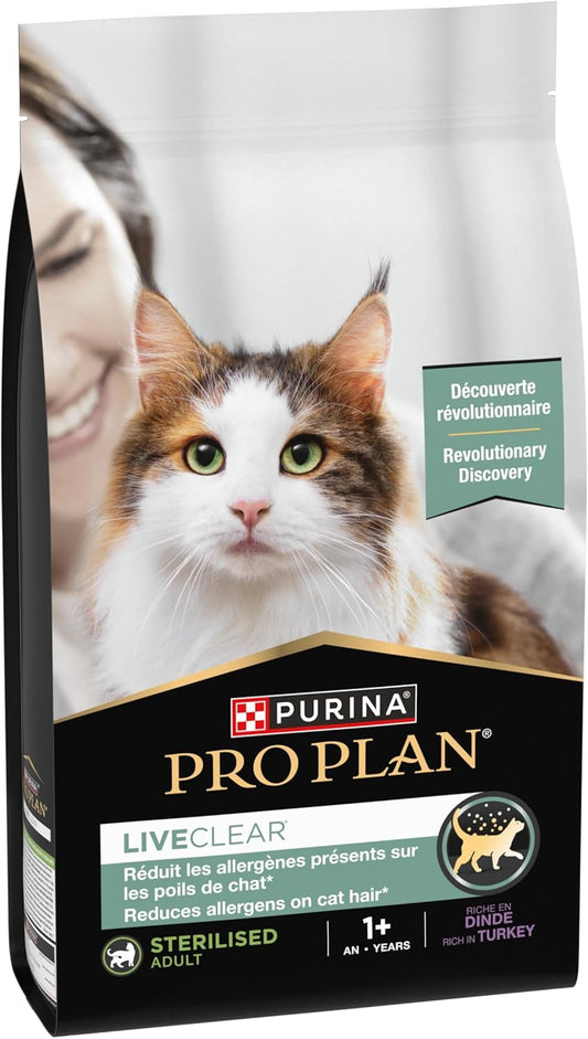 PRO PLAN LIVECLEAR STERILISED ADULT, ALLERGEN REDUCING DRY CAT FOOD WITH TURKEY 1.4 KG