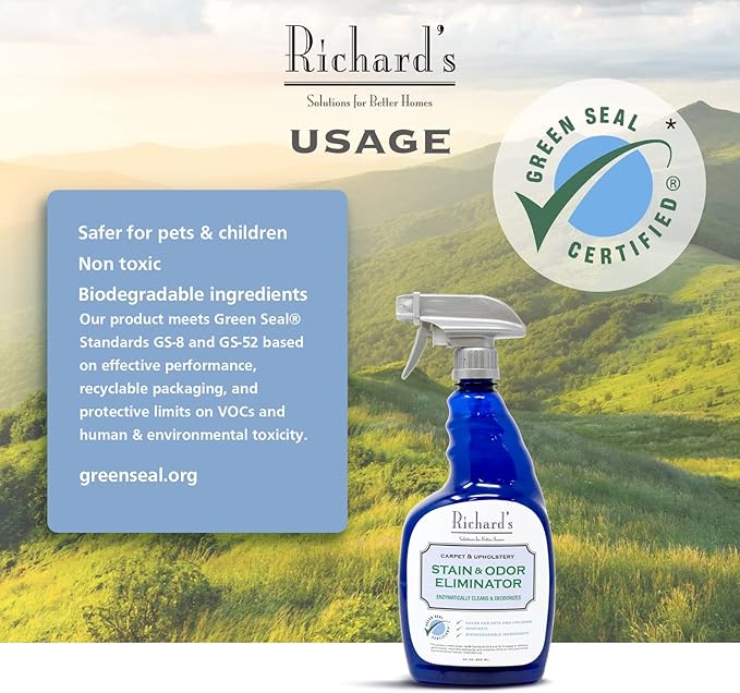 Synergy Lab Richard Organic'S Carpet & Upholstery Stain Remover & Deodorizer