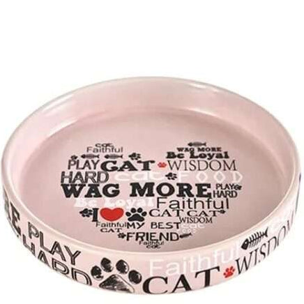 Saas Pet Ceramic Food Bowl- Pink  0012PK