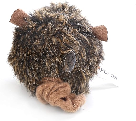 FOFOS Pull String & Sound Chip Brown Shaking Mouse Cat Toy