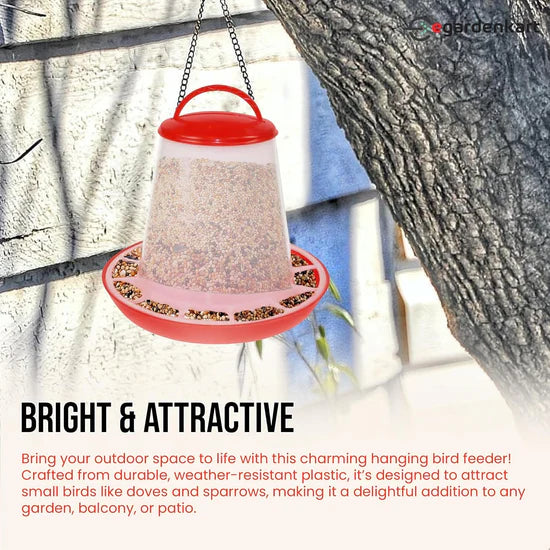 Bird Food Feeder Red Large 6L