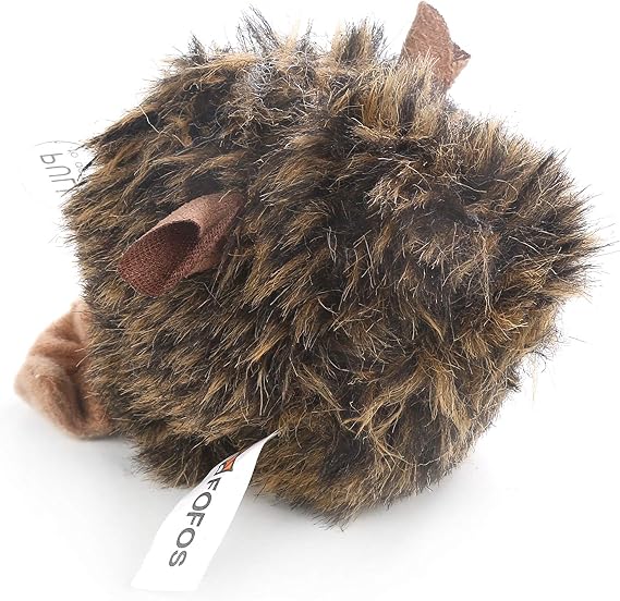 FOFOS Pull String & Sound Chip Brown Shaking Mouse Cat Toy