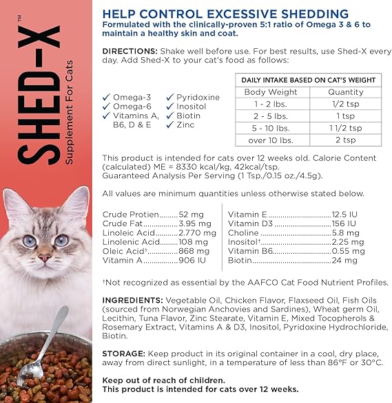 Synergy Labs Shed-X Supplement for Cats 8 oz - 237 ml