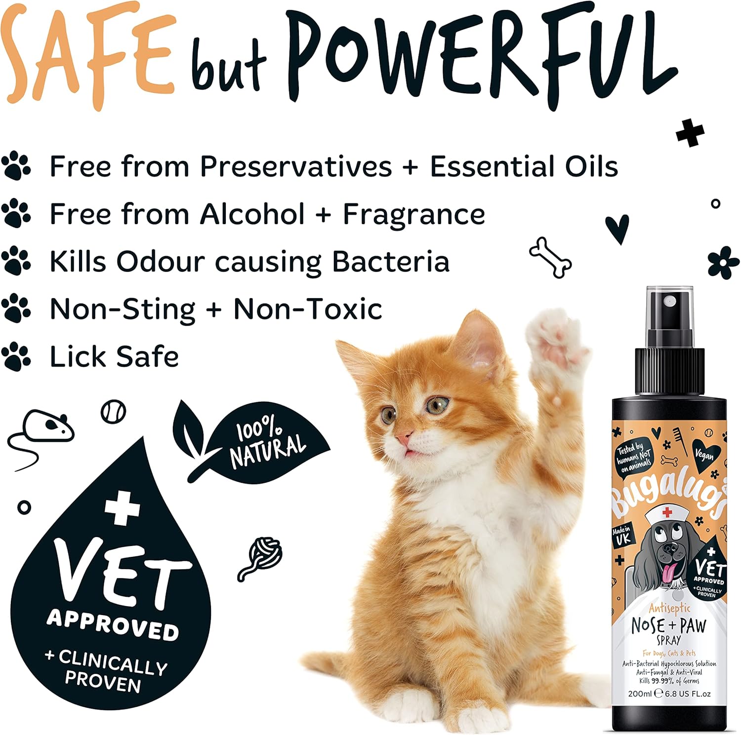 Bugalugs Antiseptic Paw & Nose Spray 200ml