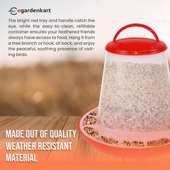 Bird Food Feeder Red Small 1L