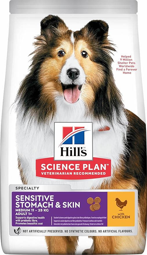 Hills SP Adult Dog  Sensitive Stomach & Skin Medium Chicken 14kg