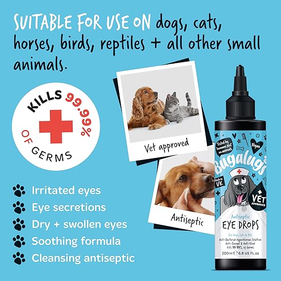 Bugalugs Antiseptic Eye Drops 200ml (6.8 Fl Oz)