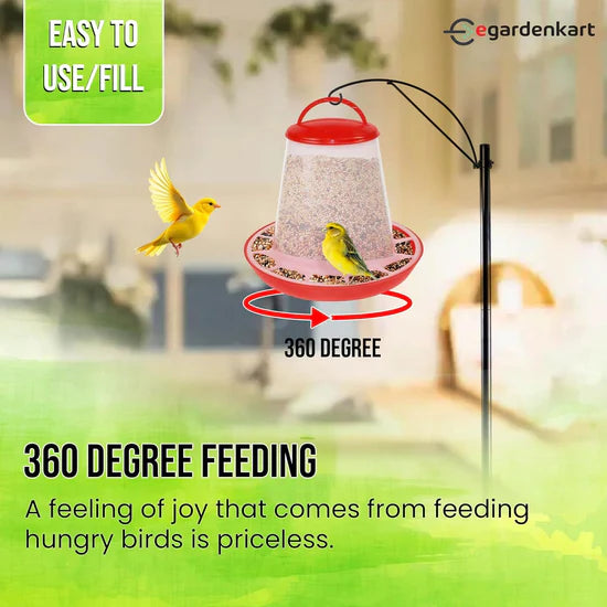 Bird Food Feeder Red Large 6L