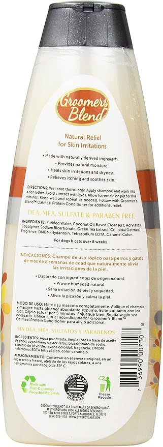 Synergy Labs Groomers Blend Oatmeal Itch Relief Shampoo 544ml