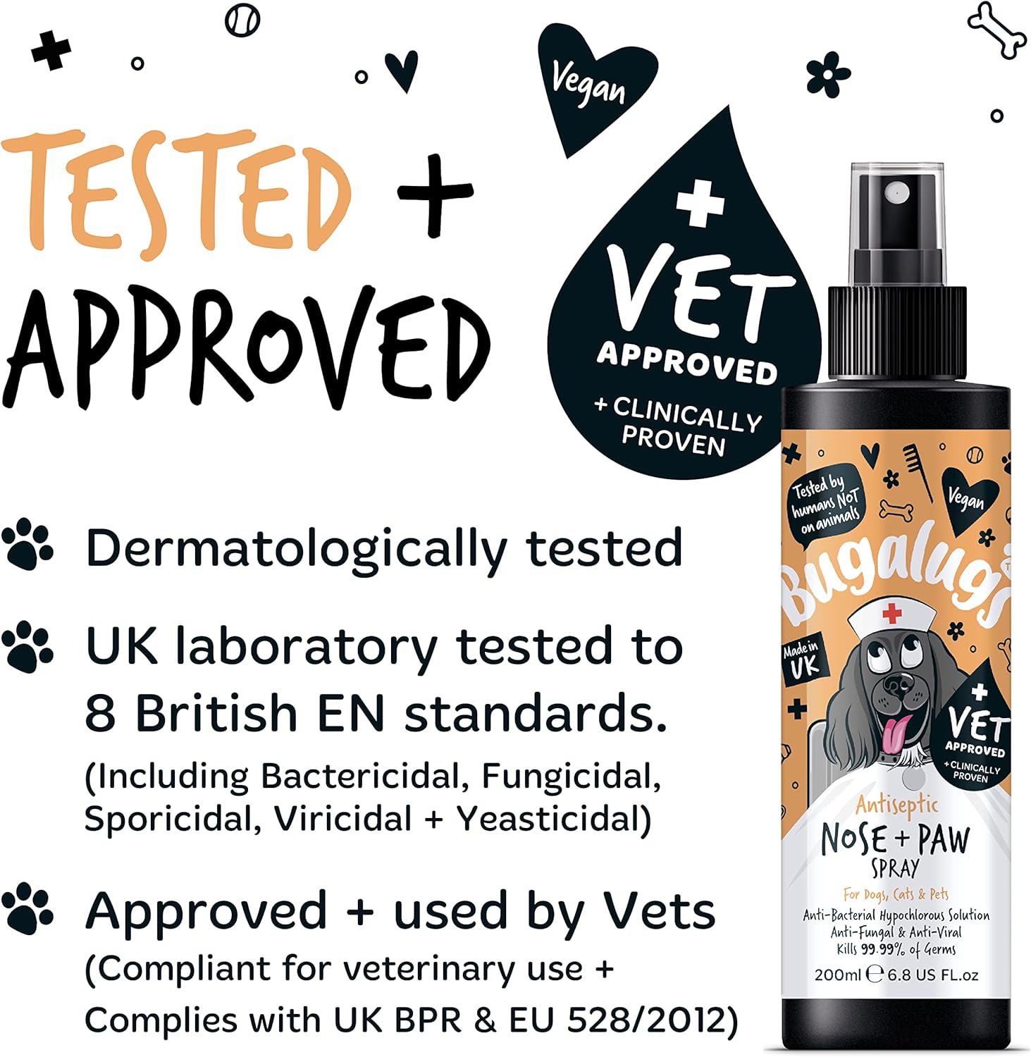 Bugalugs Antiseptic Paw & Nose Spray 200ml