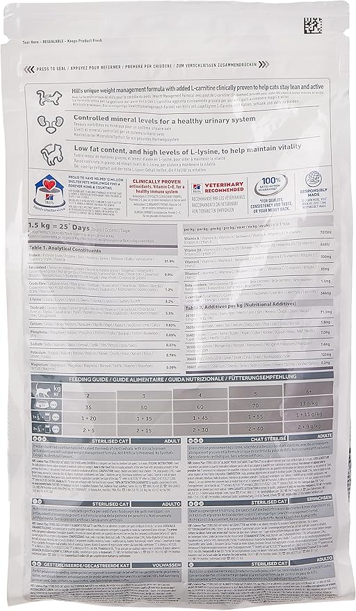 Hills Sterilized Adult Cat Chicken 1.5kg