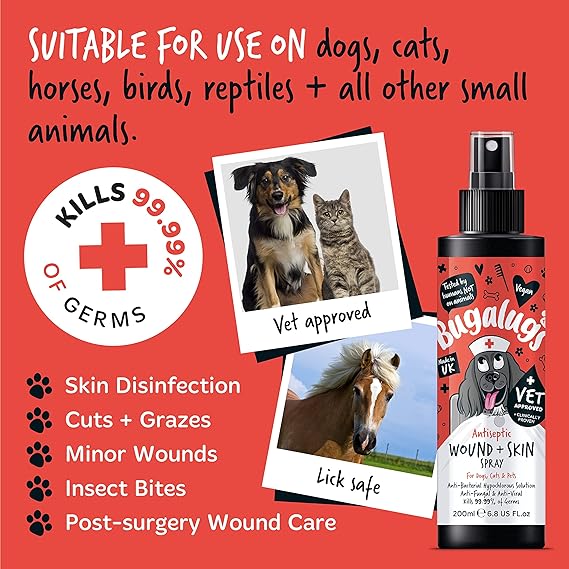 Bugalugs Antiseptic Wound & Skin Spray 200ml (6.8 Fl Oz)