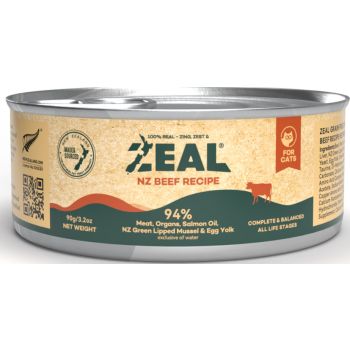 Zeal Grain Free Canned Cat Food 90g – (Beef )