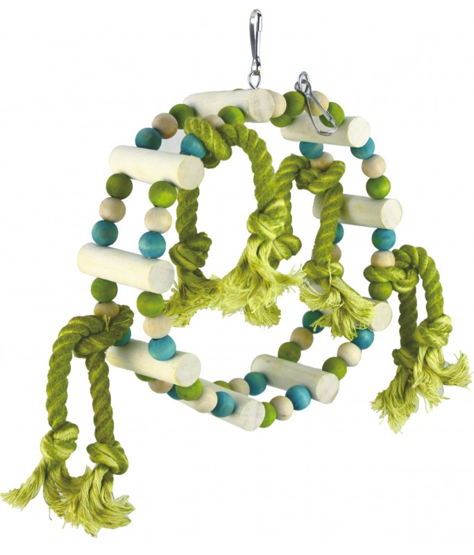 Pado Green Round Lader Hanging Bird Toy