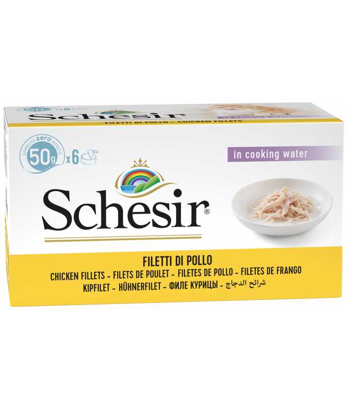 Schesir Cat Multipack Can-Wet Food Chicken Rice -6x50g