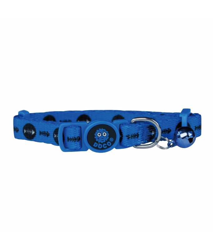 DOCO LOCO Cat Collar Pattern Blue Fish