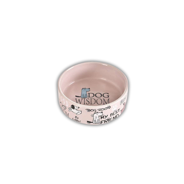 Saas Pet Ceramic Food Bowl- Pink  0011PK