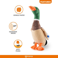FOFOS Wild Duck Plush Dog Toy
