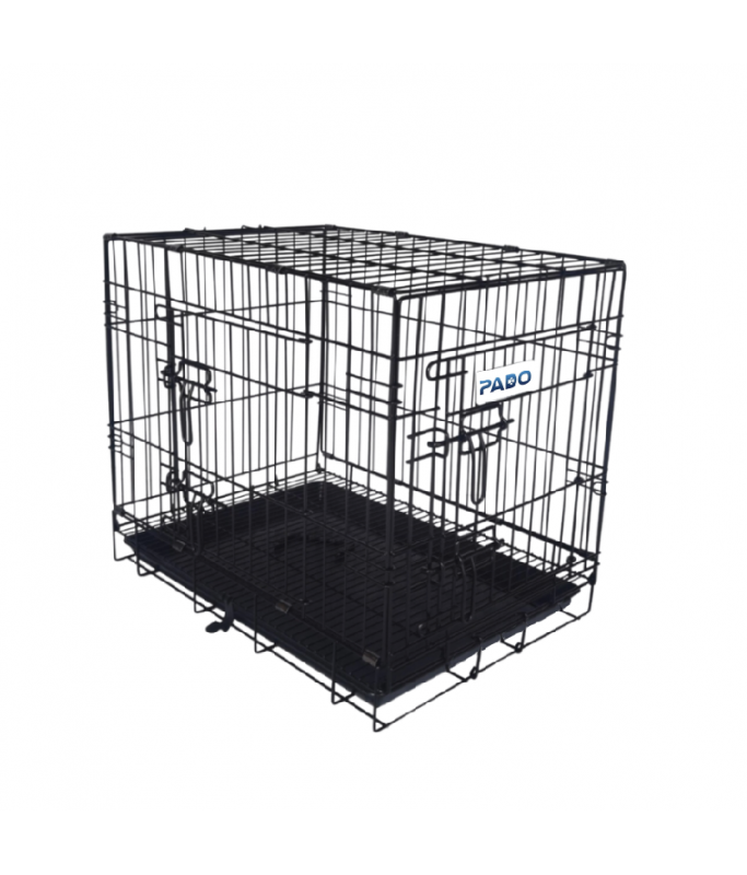 Pado Double Door Dog Crate With Mesh Floor, 92x57.5x65cm
