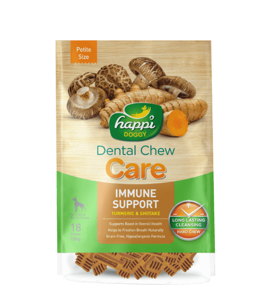 Happi Doggy Dental Chew Care-Skin & Coat Support-4" (6 Pieces)-150g