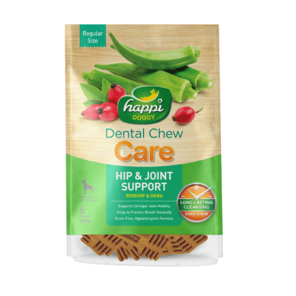 Happi Doggy Dental Chew Care-Hip & Joint Support-4" (6 Pieces)-150g