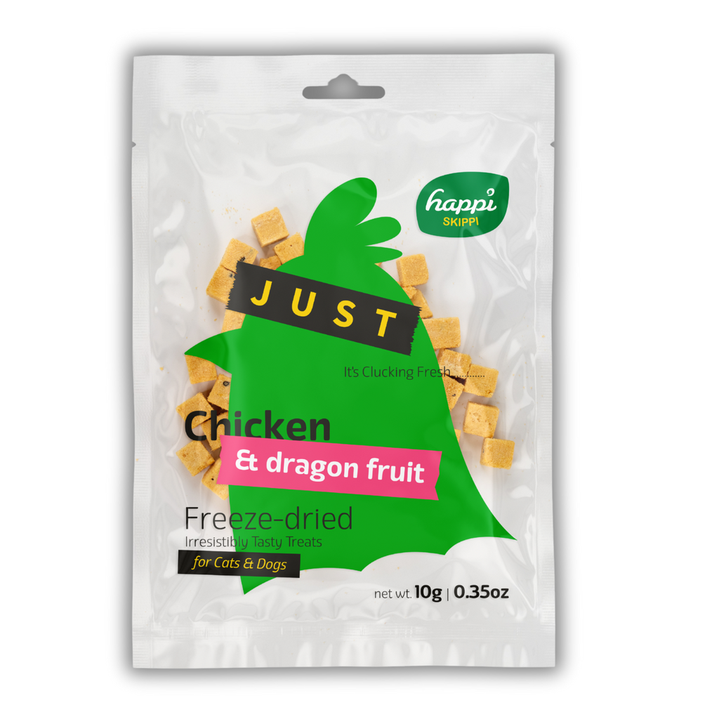 Happi Skippi Just Freeze-Dried Treat Chicken&Dragon Fruit for Cats and Dogs 10g
