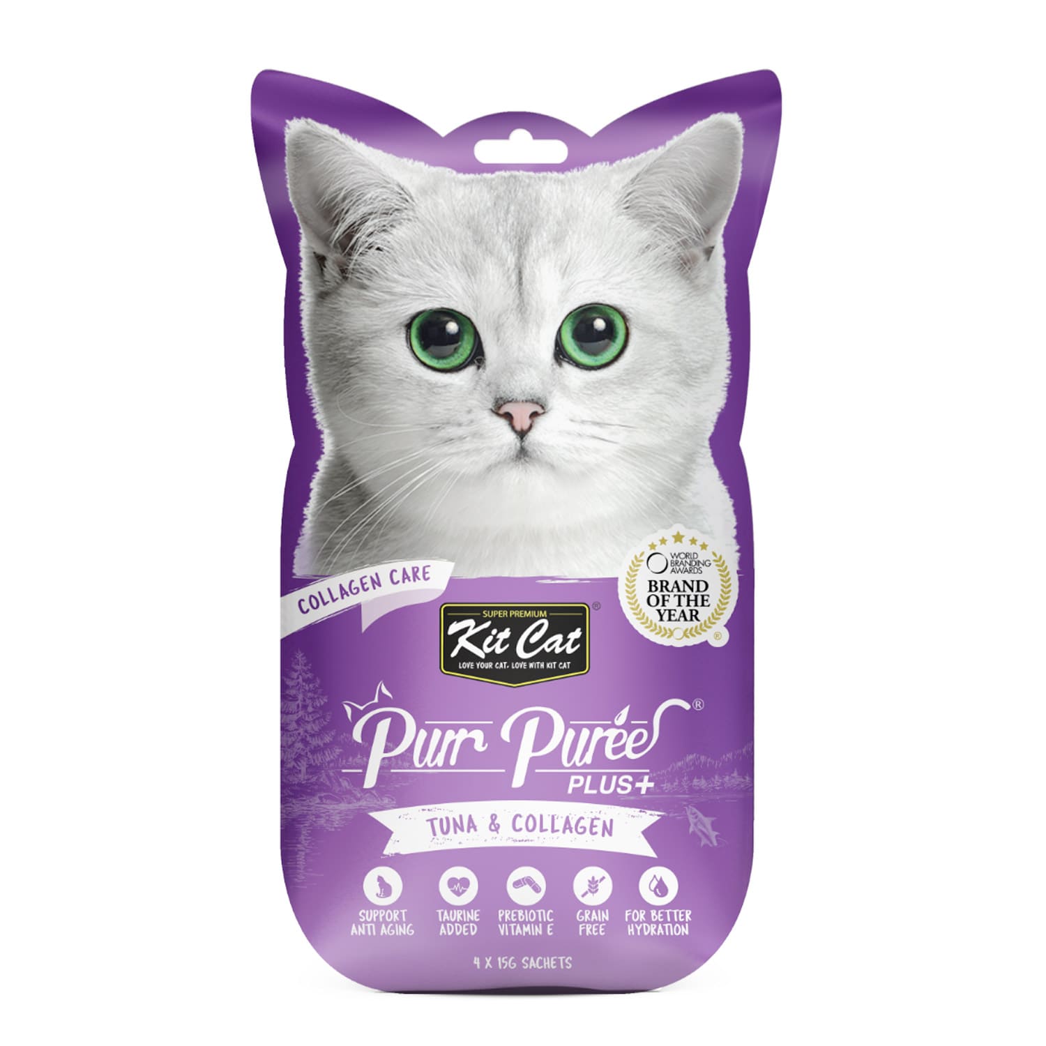 Kit Cat Purr Puree Plus+ Tuna & Collagen Care