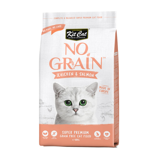 Kit Cat No Grain Chicken And Salmon cat dry food 10kg