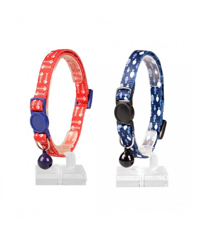Duvo Cat Collar Fish Bones 3 Nylon Mixed Colors