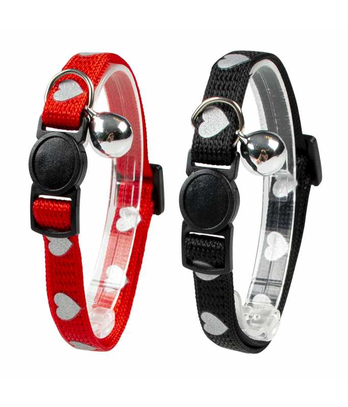 Duvo+ Cat Collar Hearts Reflective Mixed Colors 20-30cm
