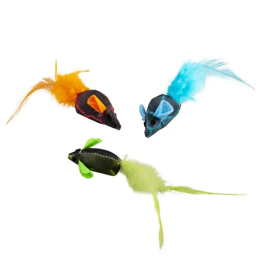 Duvo Flash Mice With Feathers 3Pc