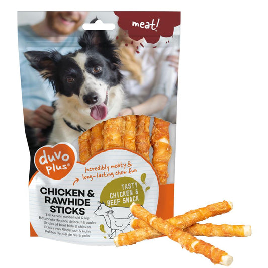 Duvo+ Meat Chicken & Rawhide Sticks Small 12,5cm -100g