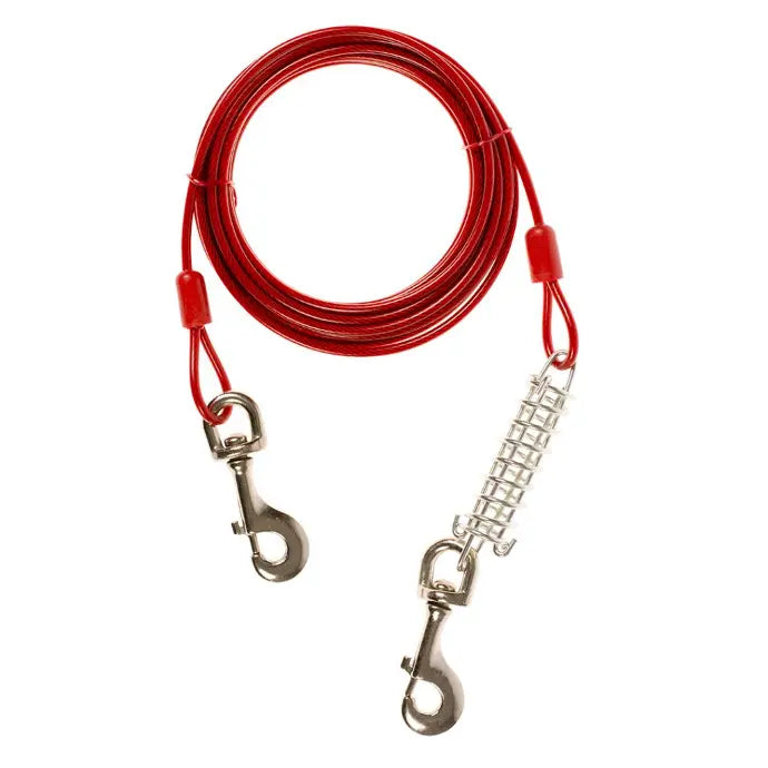 Duvo Tie Out Cable With Spring Heavy Duty Red 6m