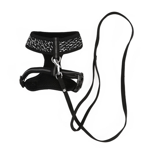 M-PETS Catogo Cat Harness & Leash Set Black