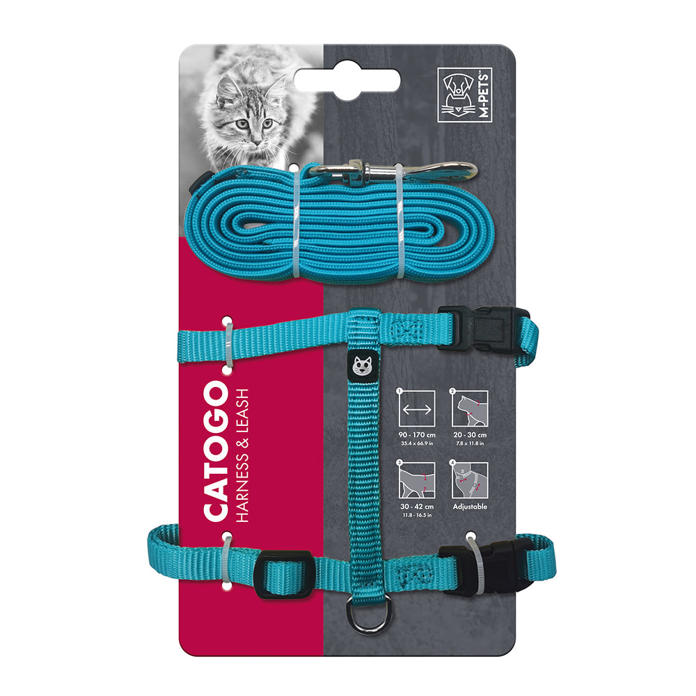 CAT HARNESS AND LEASH BLUE
