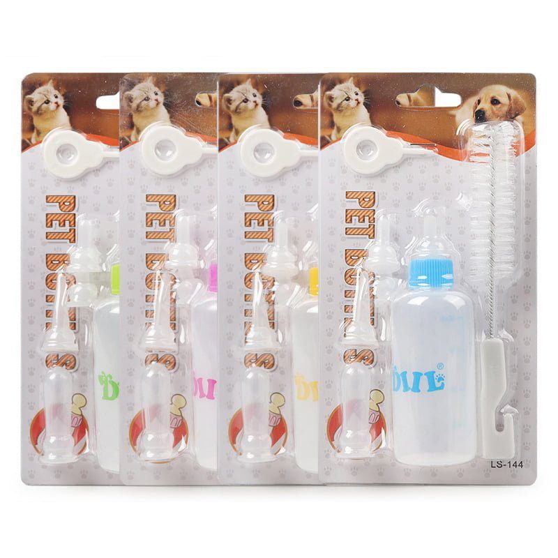 Pet Nursing Feeding Bottle Pet Milk Feeder With Replace Nipples And Brush – 60 ML