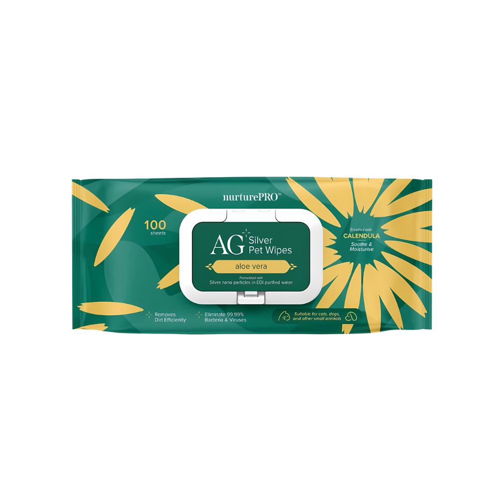 NurturePro AG+ Silver Pet Wet Wipes- ALOE 100p