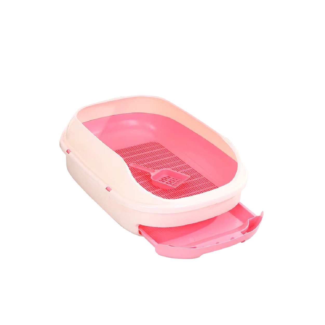 Saas 2-Layer Cat Litter Tray 56x45x23 CM (Pink)SA4761