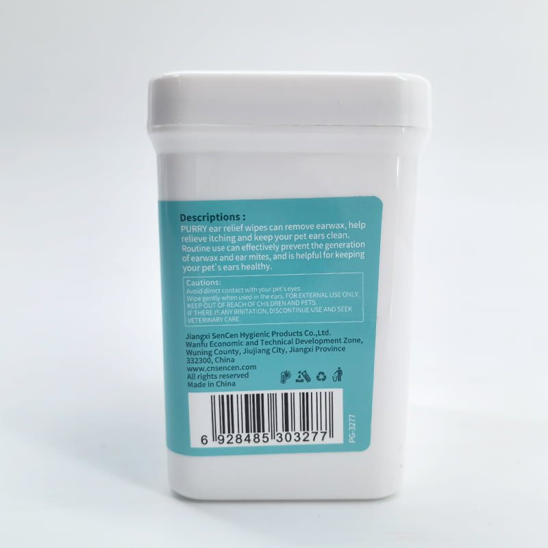 Purry Ear Relief Wipes for dogs & cats- 50ct
