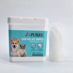 Purry Ear Relief Wipes for dogs & cats- 50ct