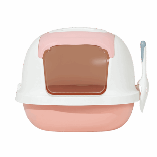 Pakeway Ark Series Closed Cat Litter Box Pink