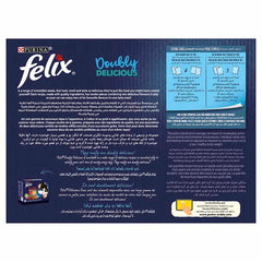 Purina Felix Doubly Delicious Fish Selection Wet Food in Jelly for Adult Cats box