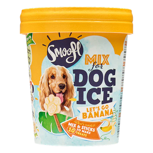 Smoofl Banana Mix for Dog Ice with 10pcs Chew Sticks - 105G
